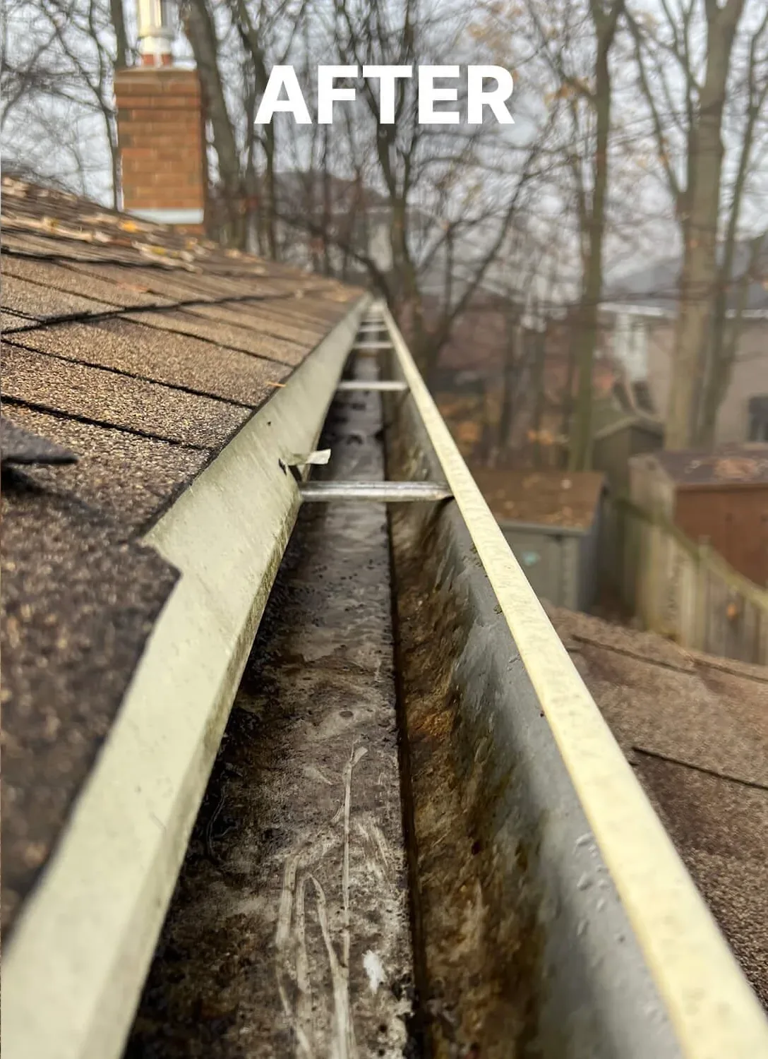 After gutter cleaning