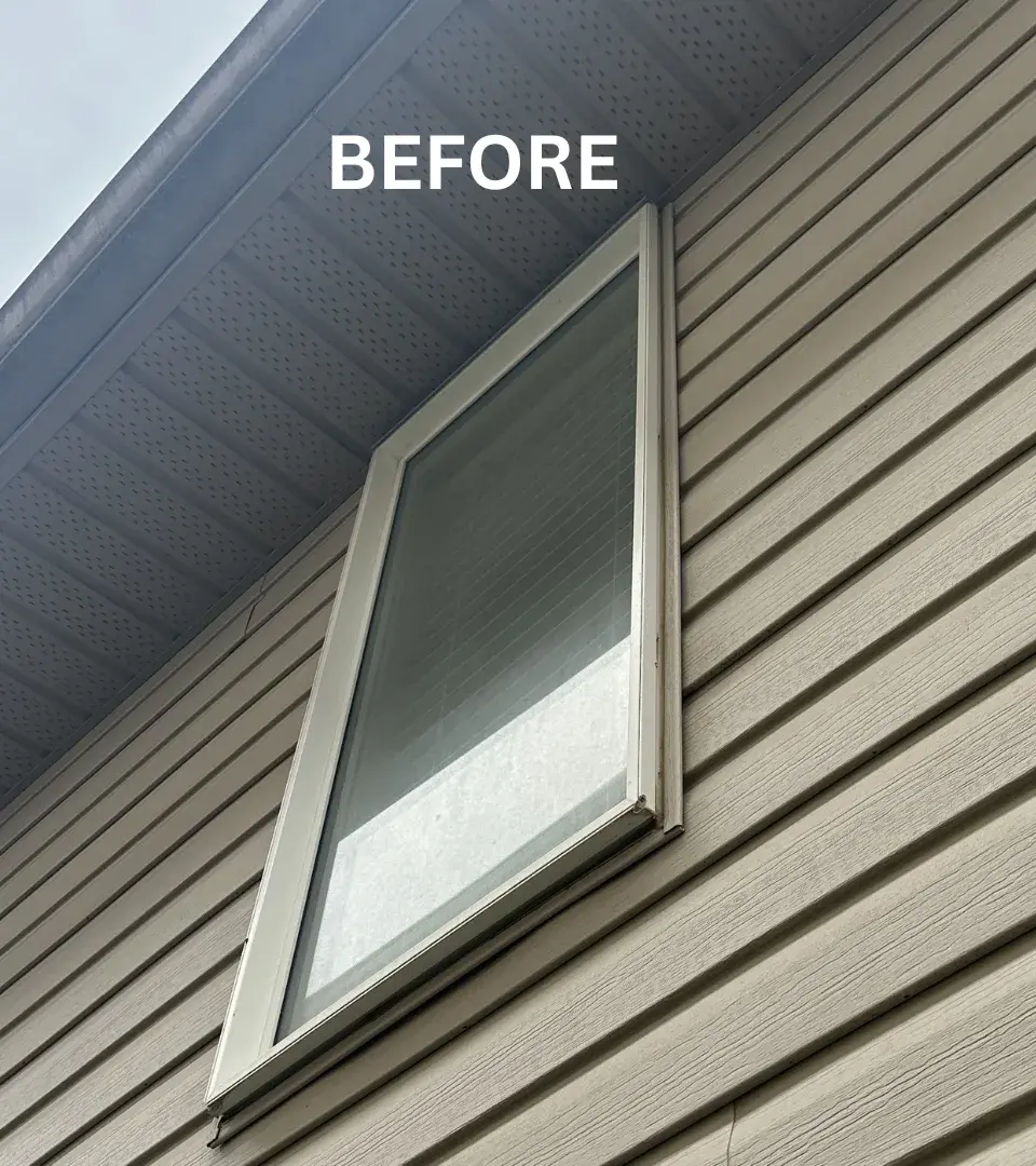 Before window cleaning in Kitchener-Waterloo