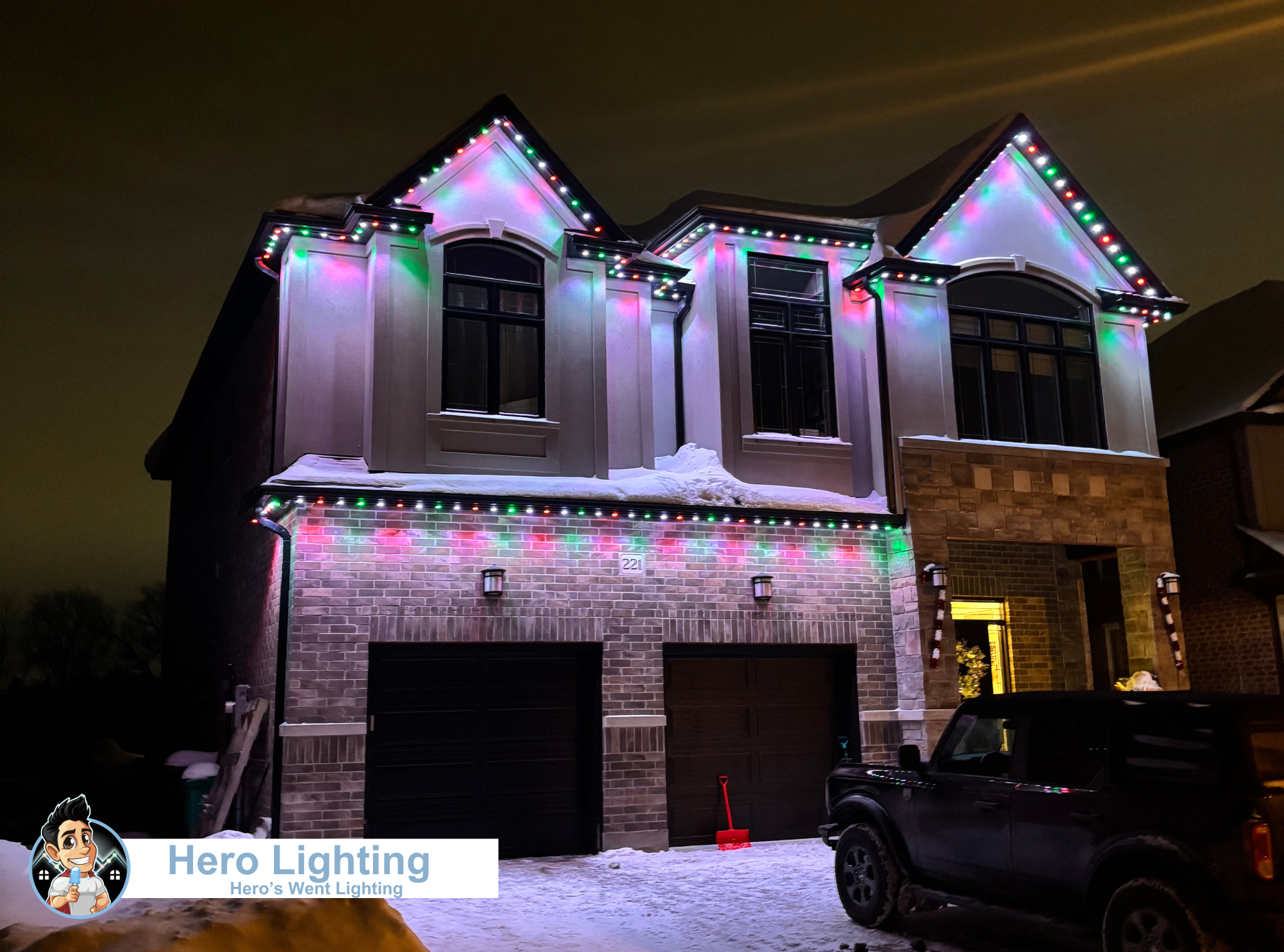 Permanent LED lighting cost on a Kitchener-Waterloo home
